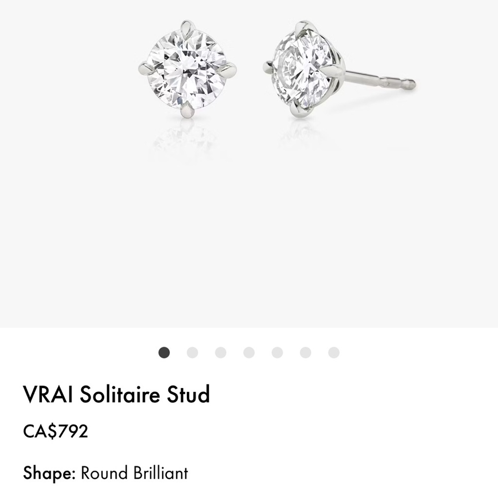 White Diamond Stud Earrings - Classic White - Picture 2 of 2